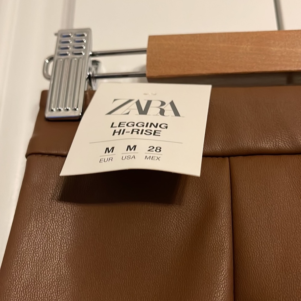 Brand new Zara high rise faux leather leggings